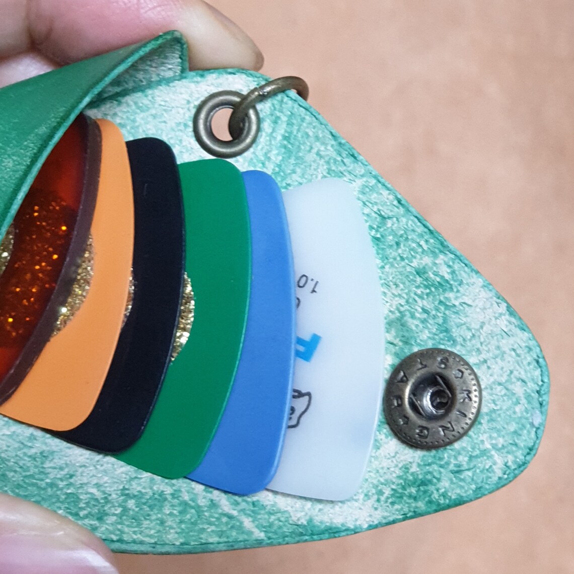 Leather Pick Case Personalized Guitar Pick Case Engraved Etsy