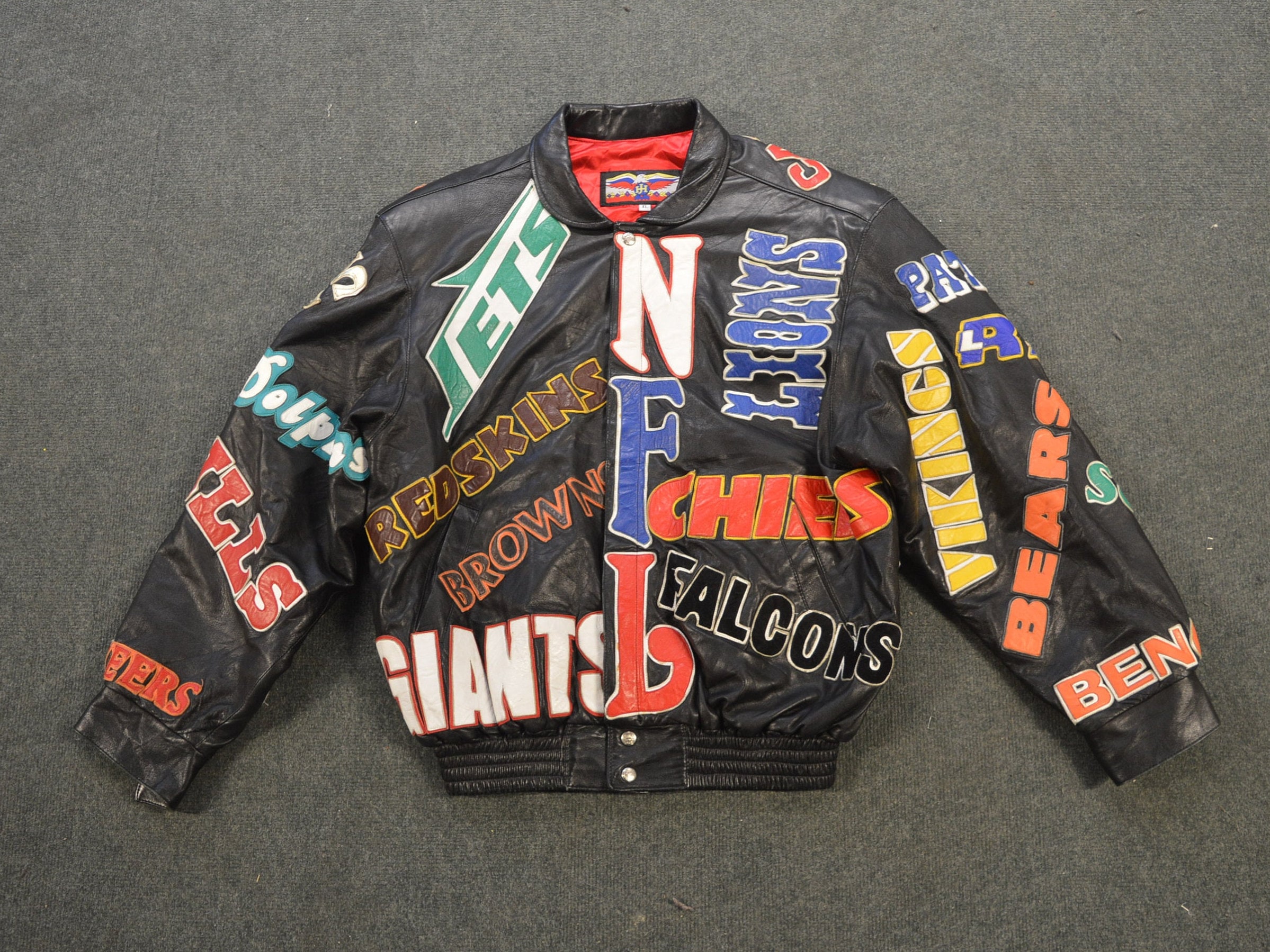 Jeff Hamilton Nba Team Logo Patches Leather Jacket - Fortune Jackets
