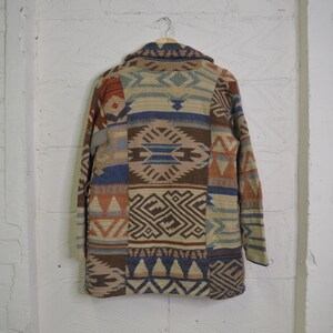 Vintage Lauren Ralph Lauren Hand-knit Navajo wool-alpaca ranch Women cardigan Knitwear without Belt image 2