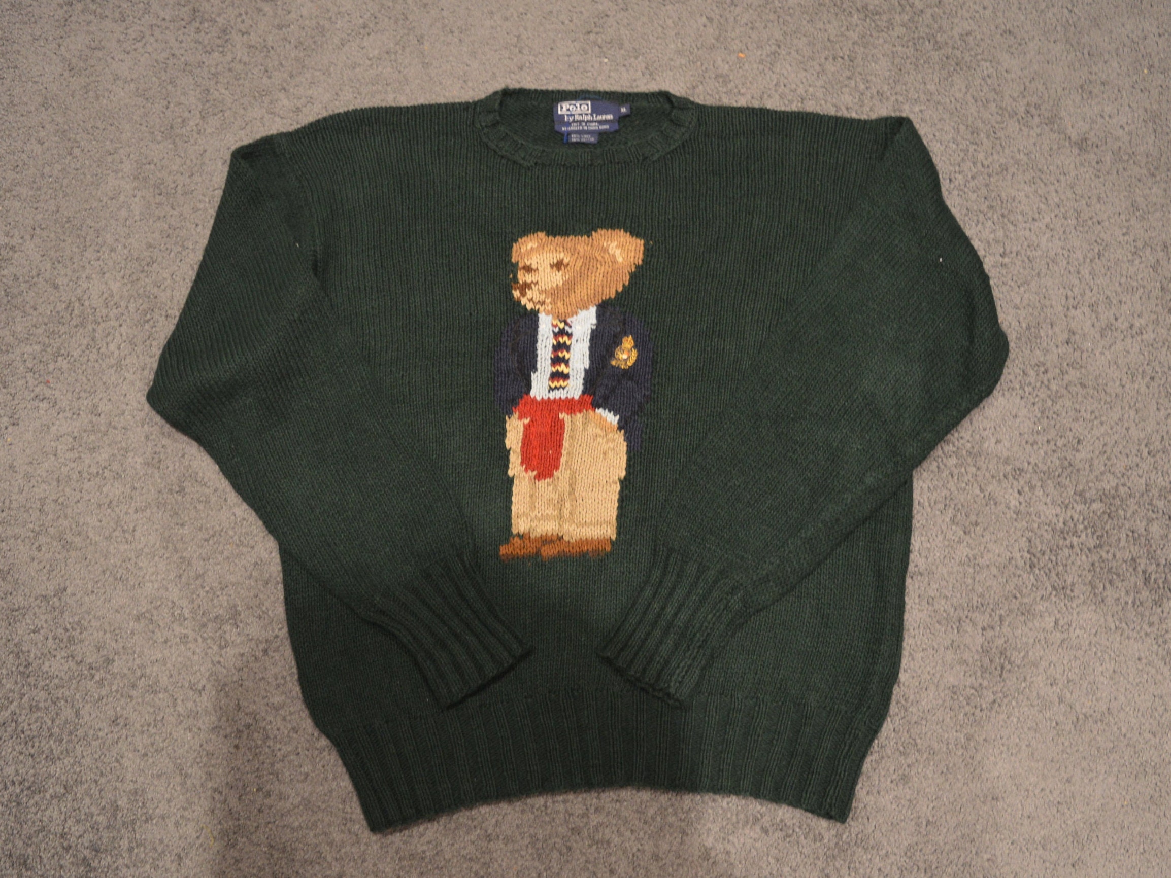 Vintage Rare 90s Polo Ralph Lauren Executive Bear Knit Sweater - Etsy New  Zealand