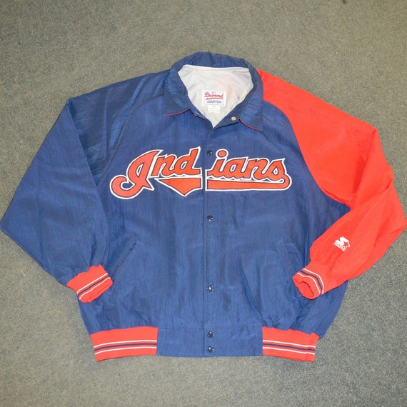 Vintage 90s Starter MLB Cleveland Indians Satin Varsity Bomber | Etsy