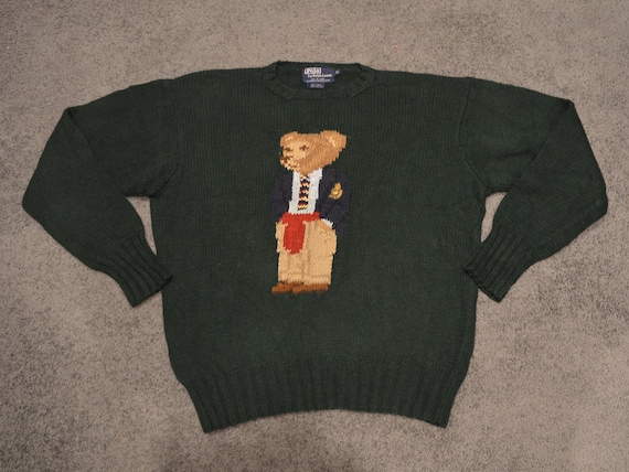 Vintage Rare 90s Polo Ralph Lauren Executive Bear Knit Sweater - Etsy