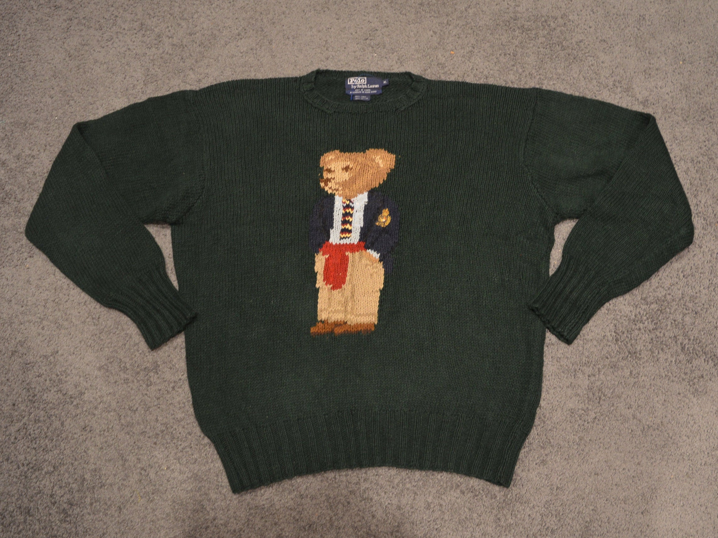 Vintage Rare 90s Polo Ralph Lauren Executive Bear Knit Sweater - Etsy UK