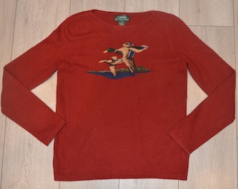 Vintage 90s Lauren Ralph Lauren Duck Wool / Cashmere  Women Sweater Knitwear Jumper