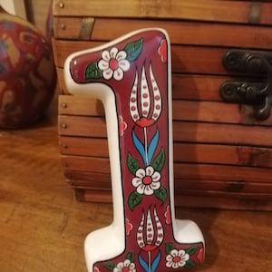 Door Number | Handmade Ceramic Floral House Number | Spring Floral House Number | Address Number | Nature Lover Number | 0 1 2 3 4 5 6 7 8 9