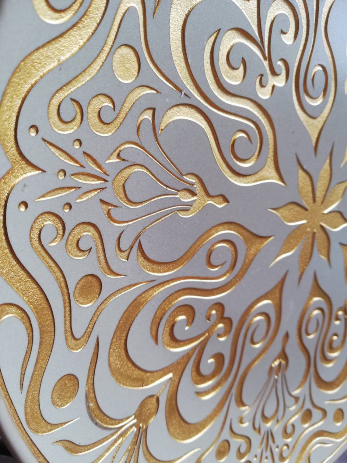 Ceramic Wall Engraved Plate Decorative Plate Gold Wall Etsy