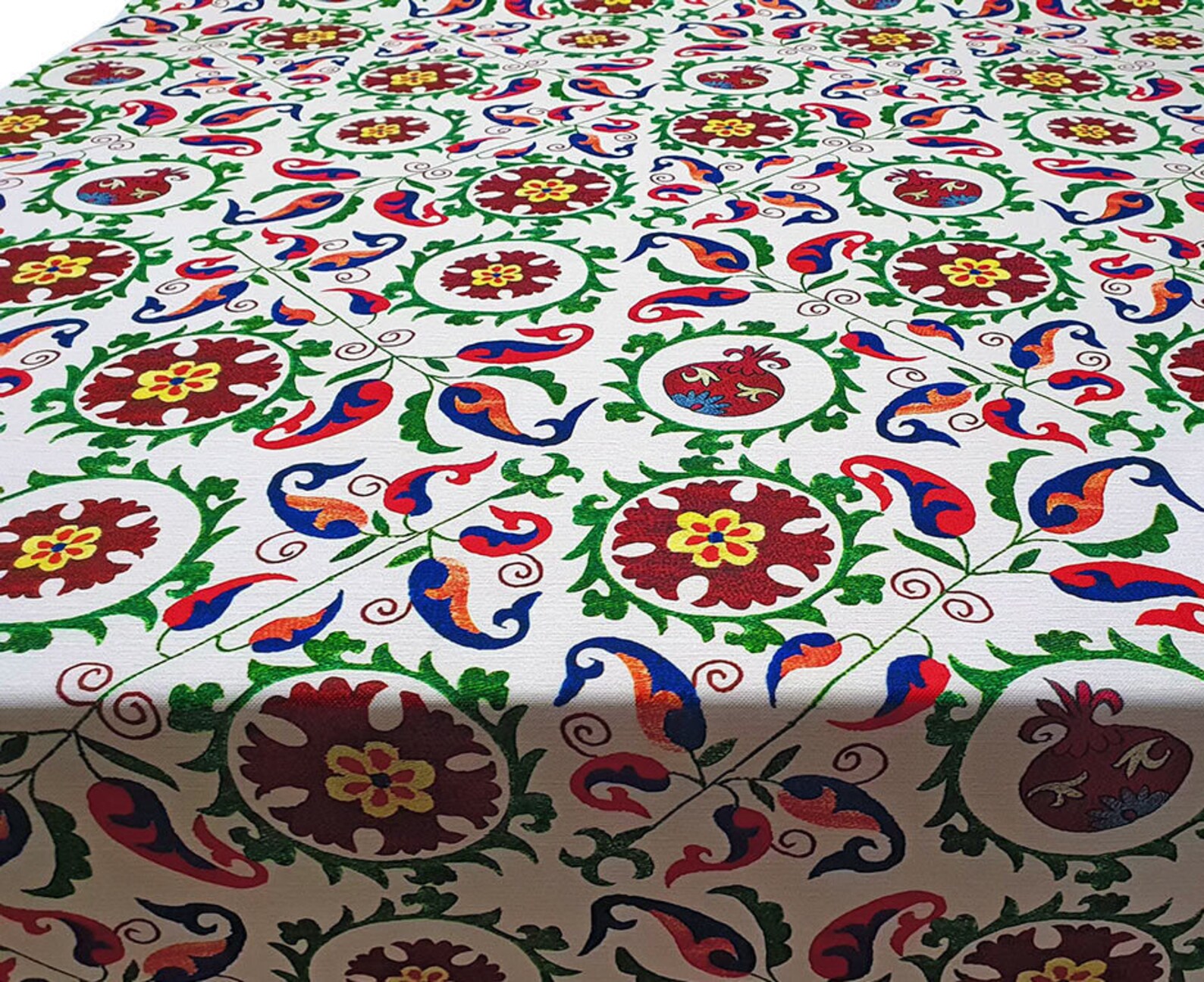 White background Uzbek Print Fabric Ethnic fabric Uzbek Etsy