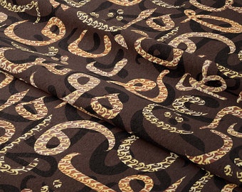 Tela con caligrafía árabe marrón y dorada por metros, impresión digital islámica, textil decorativo, poliéster, decoración para el Ramadán y el Eid