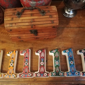 Door Numbers | Handmade Ceramic Floral House Numbers | Spring Floral House Numbers | Address Numbers | 0 1 2 3 4 5 6 7 8 9 | Ceramic Number