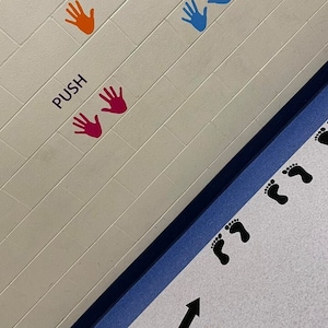 8 sets of foot prints, Sensory Path, Sensory, Wall Decals, Educational Decal, School , Vinyl Decals, Brain & Movement Breaks