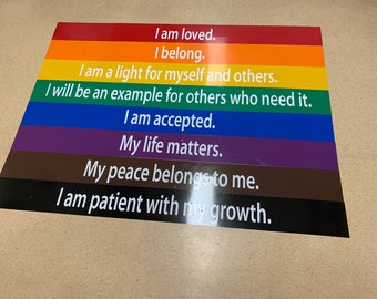 Rainbow Pride Affirmations decal