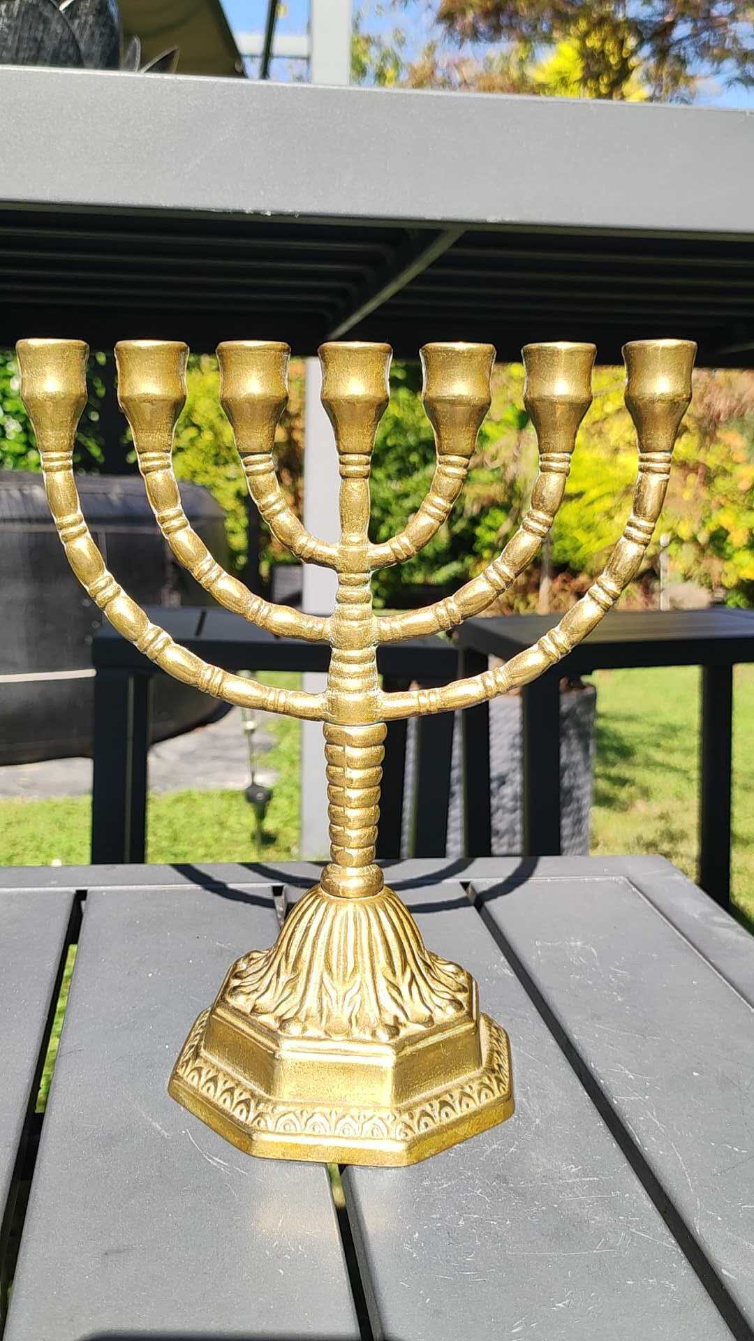 Menorah/hebrew Jewish Candlestick With 7 Branches. Hanukkah Etsy