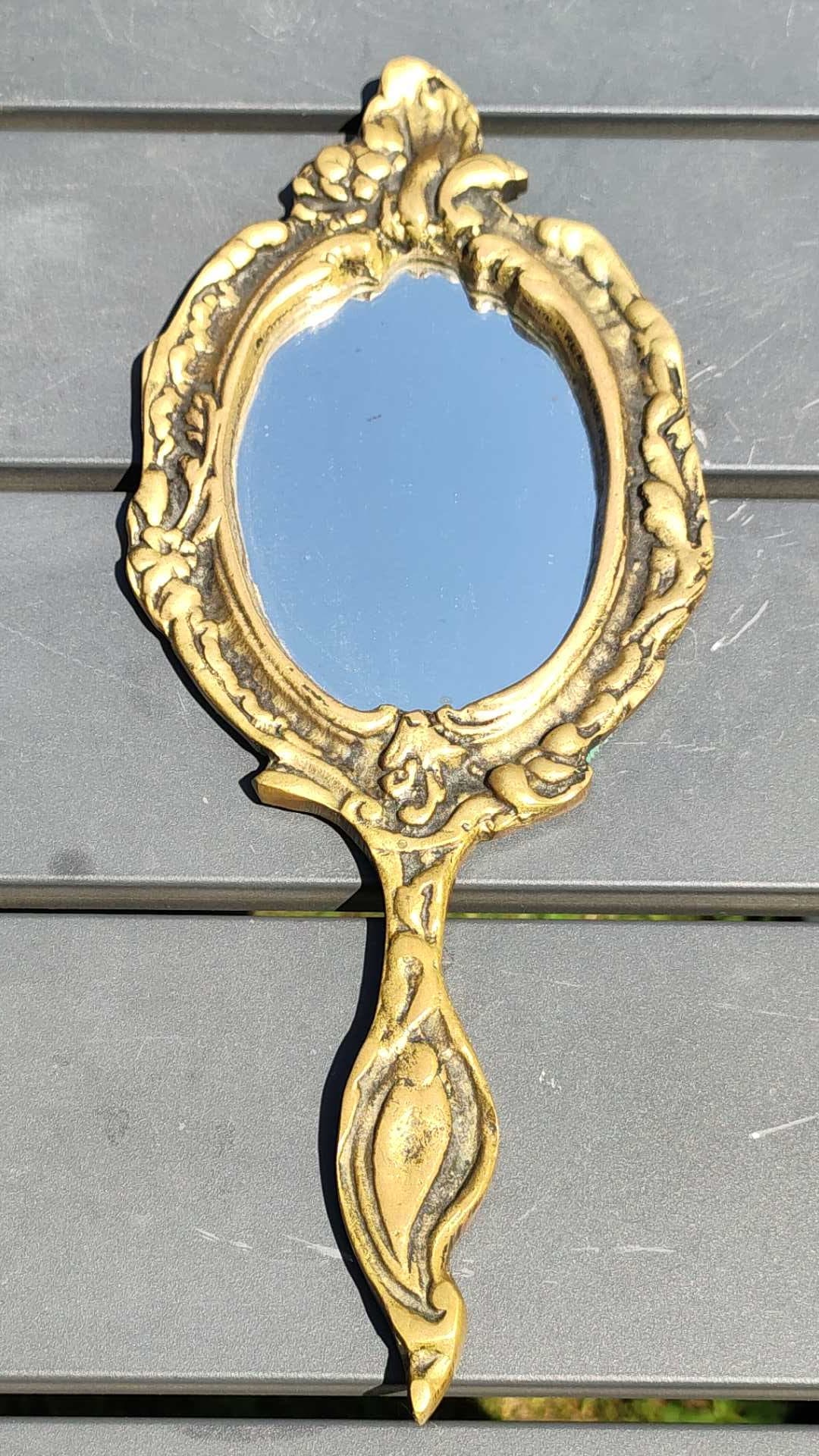 Rocaille/baroque Style Oval Hand Mirror. Rinceaux Patterns. in Bronze With  Old Gold Patina, Shabby Chic Style. High 25.5 Cm - Etsy, image size:1080x1920