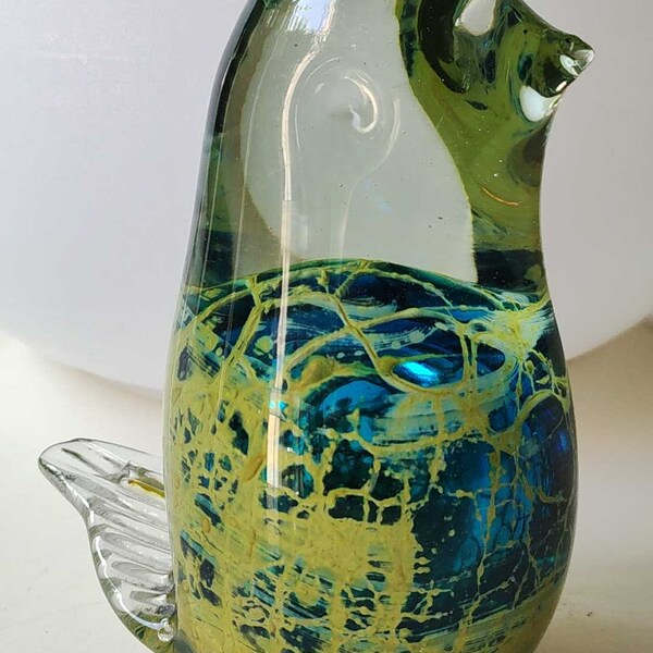 Figurine Panda Presse-papier En Verre De Murano - Vert Soufflé