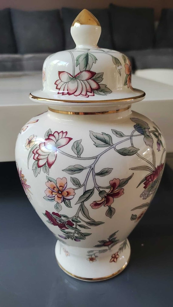 Boîte à Thé En Porcelaine Alcobaça – Signée – Déco Salle De Bain Ou Cuisine – Vintage