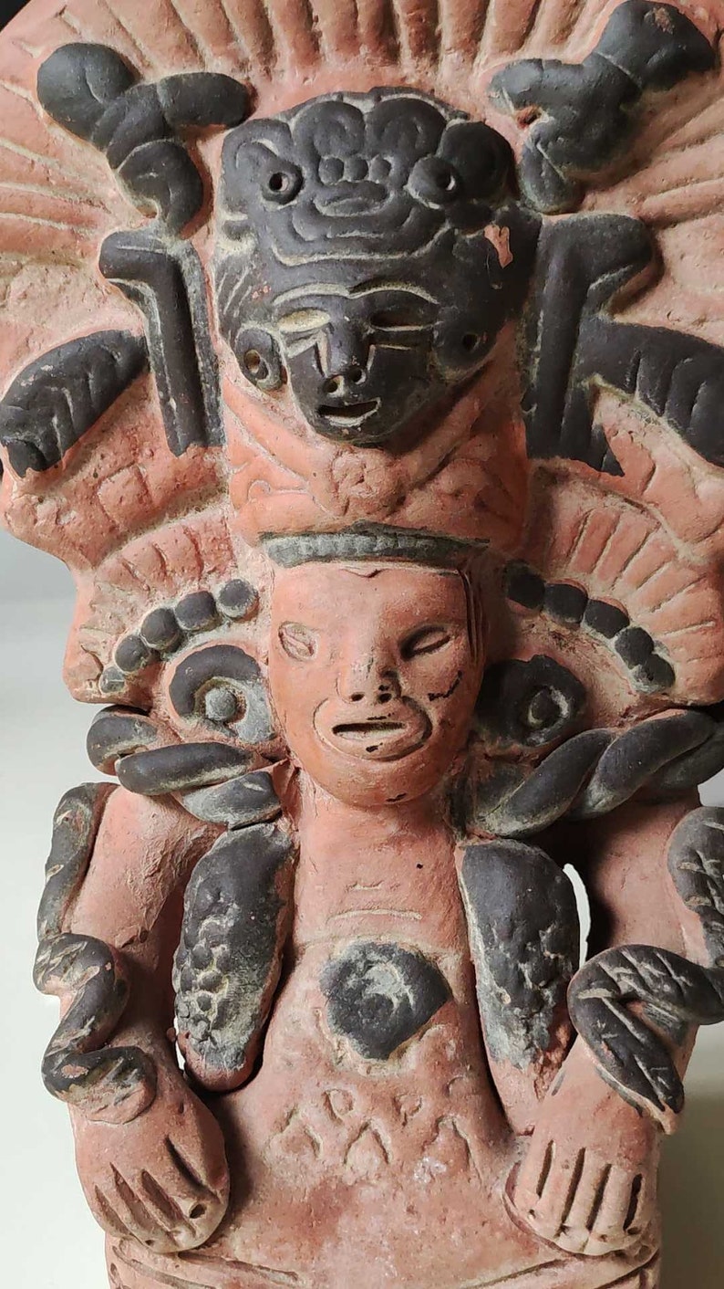 Aztec Scupture Aztec/mayan Warrior/god Sculpture/figurine - Mexican Folk Art of Pre ...