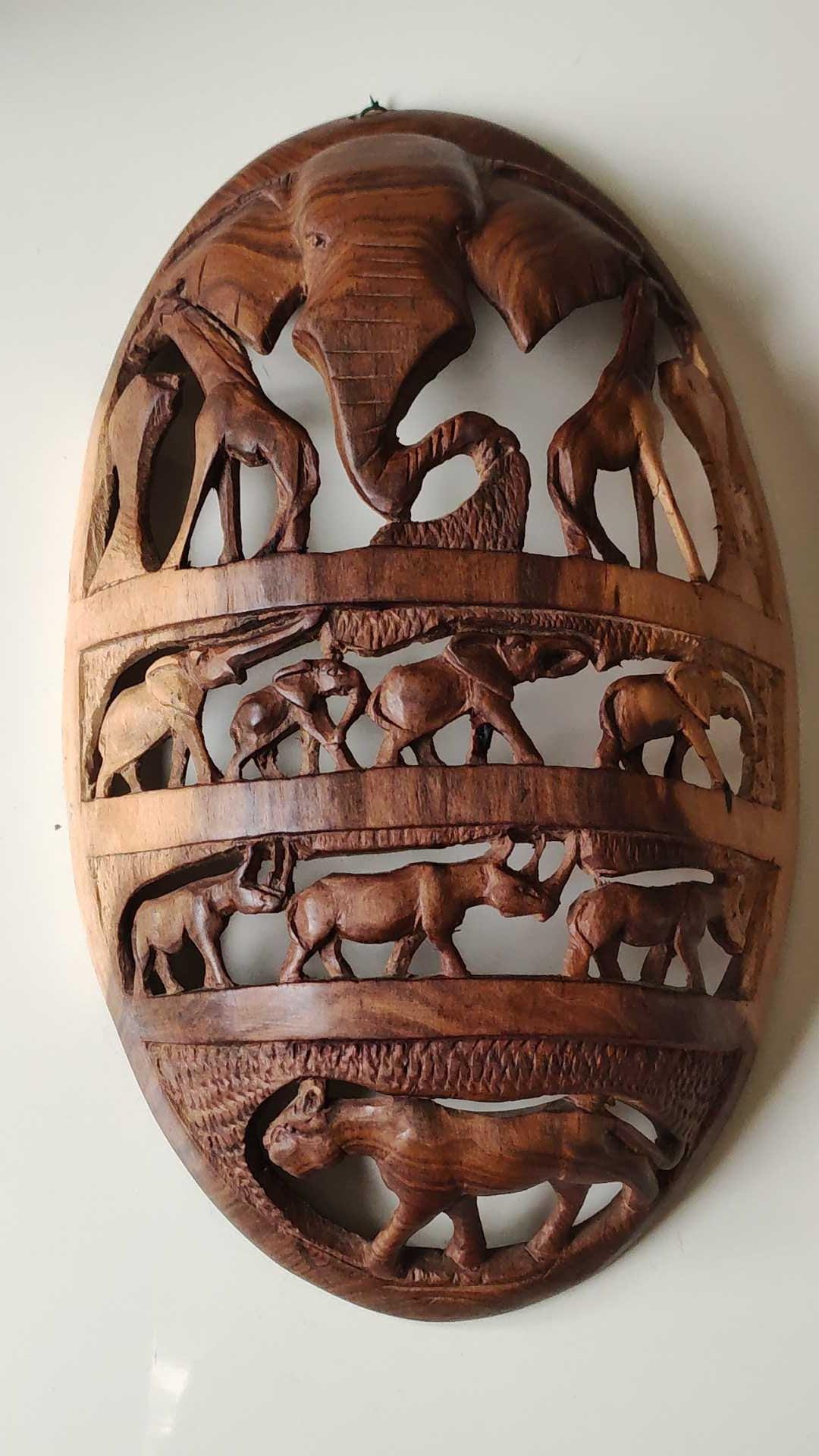 Sculpture Rhinocéros en Bois, 1970s en vente sur Pamono