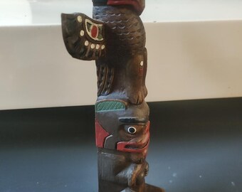 装飾用トーテムポール/ヴィンテージ カナダ製 BOMA スピリットアニマル
