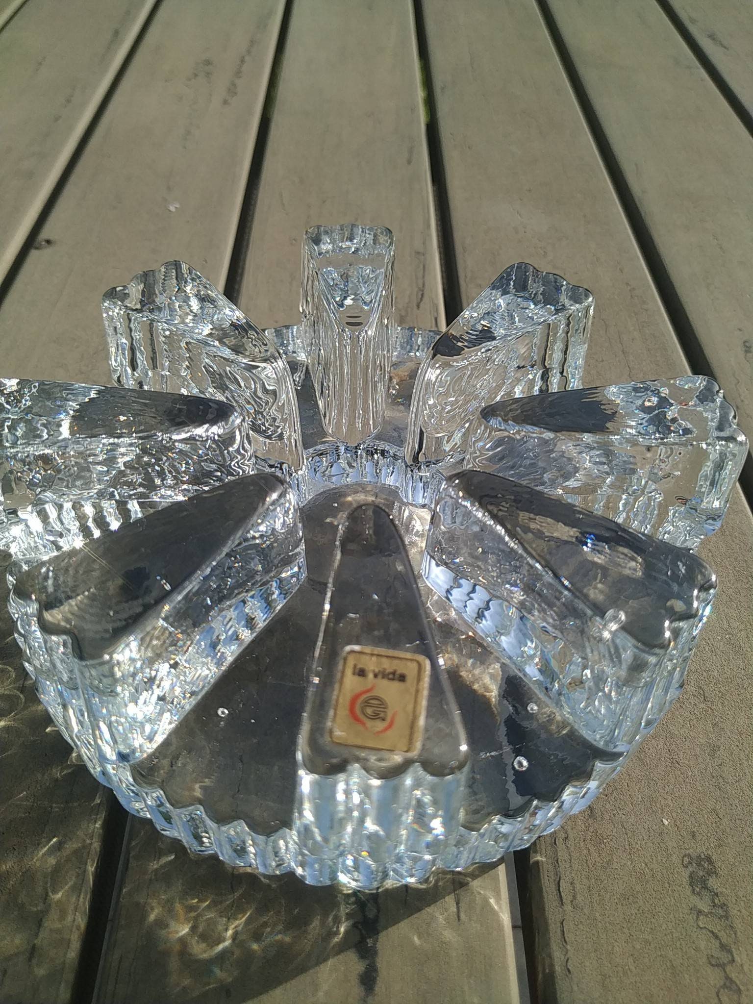 Bougeoir en Cristal. La Vida. Belle Brillance. Diamètre X Hauteur. 16, 5 6 cm. Neuf