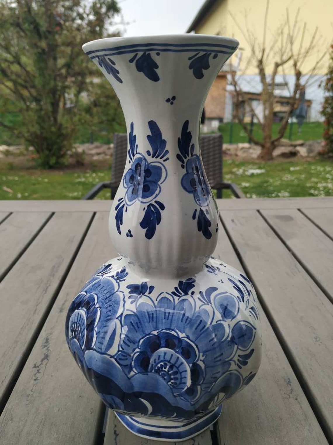 Vintage. Vase ancien de marque DELFT en céramique. Estampillé. Etsy