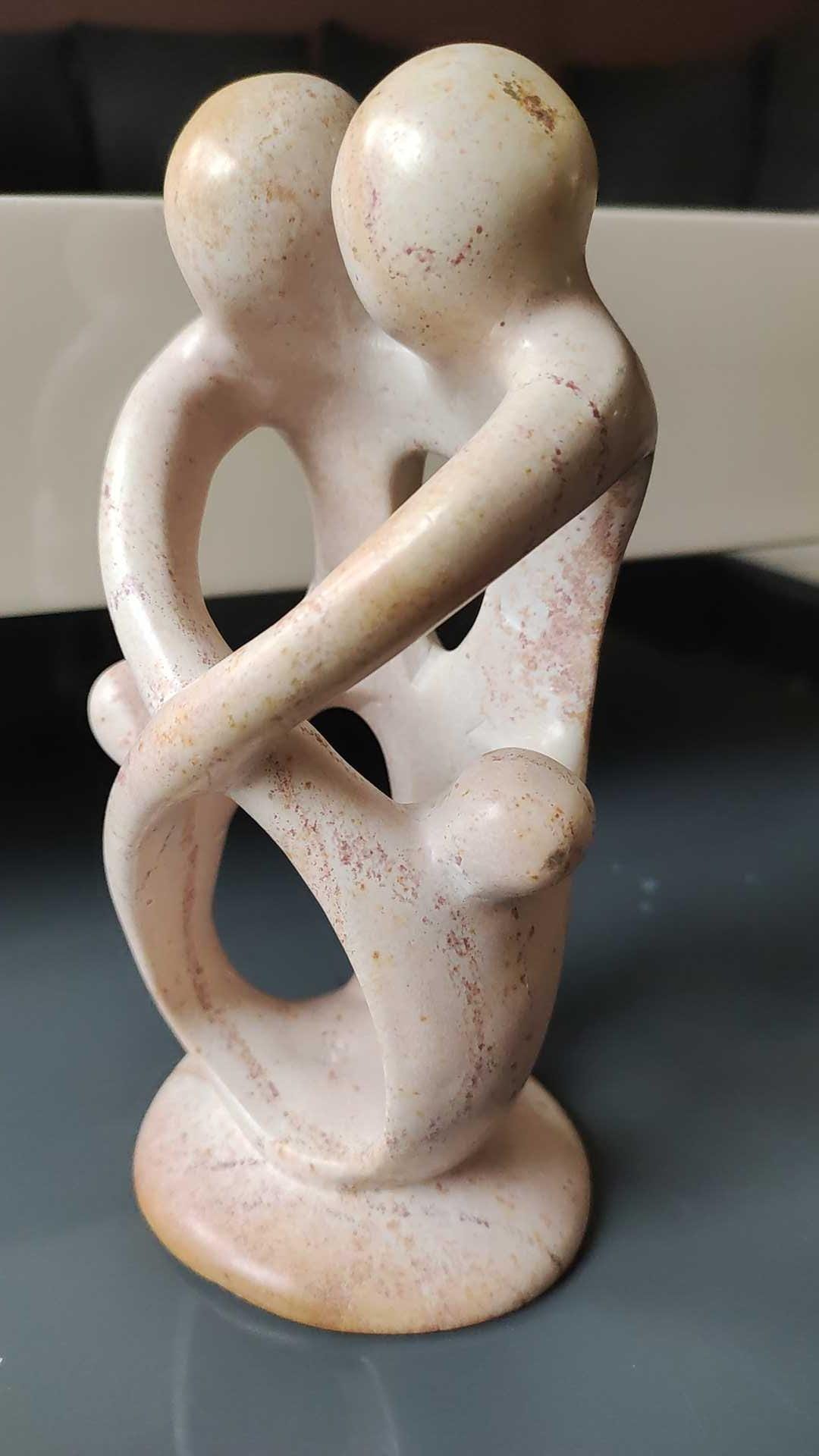 Sculpture Abstract African Soapstone/beige Marbled Steatite Stone