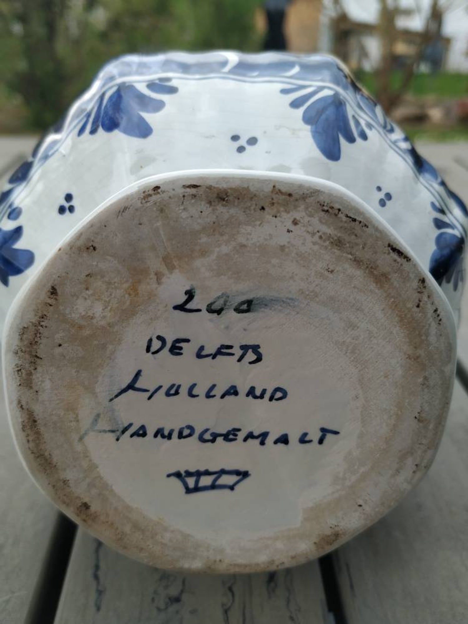 Vintage. Vase ancien de marque DELFT en céramique. Estampillé. Etsy