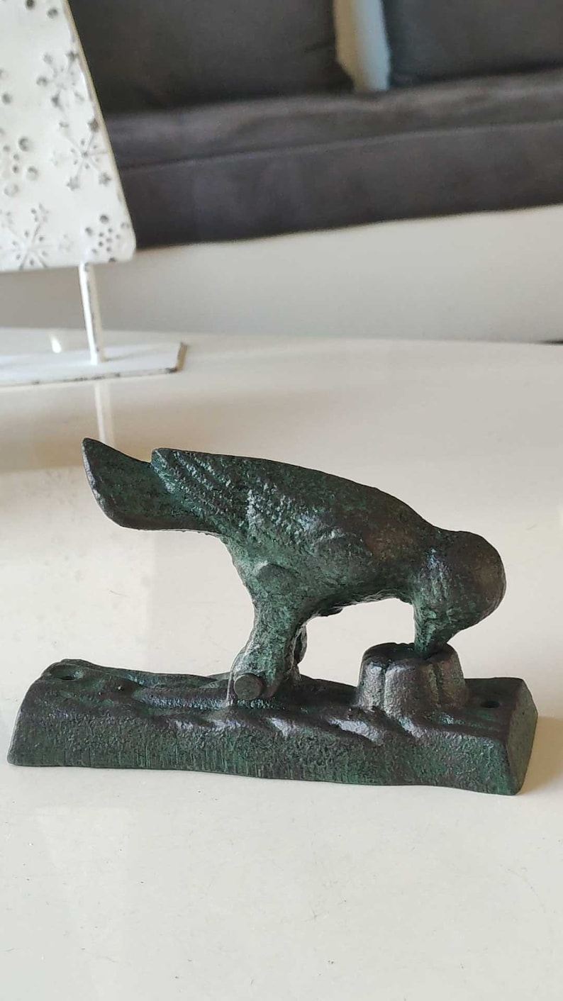 HEURTOIR MARTEAU DE PORTE ANCIEN FIN XIXe EN FONTE MAIN BAGUEE EUR 69