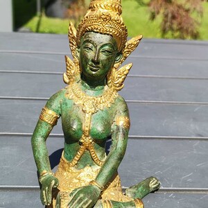 緑屋22□タイ仏教美術 銅製 緊那羅像 高約76cm 大型 タイ仏像