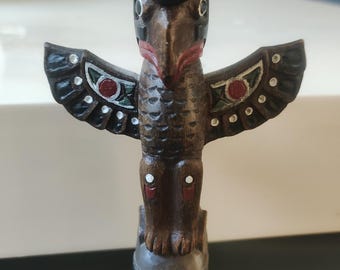装飾用トーテムポール/ヴィンテージ カナダ製 BOMA スピリットアニマル