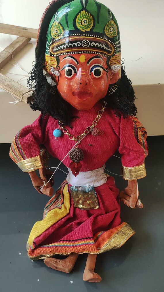 Antique Traditional Nepalese Theatre Puppet/featuring 2 Characters