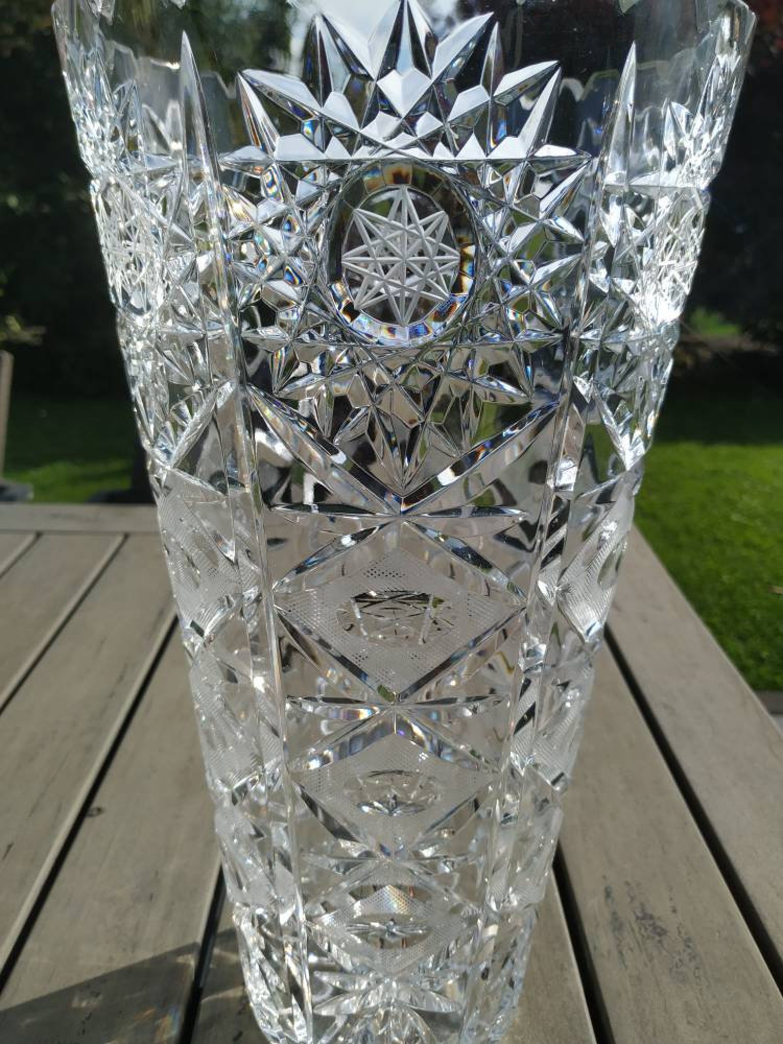 Vintage. Grand vase en cristal de Bohème. Magnifique Etsy