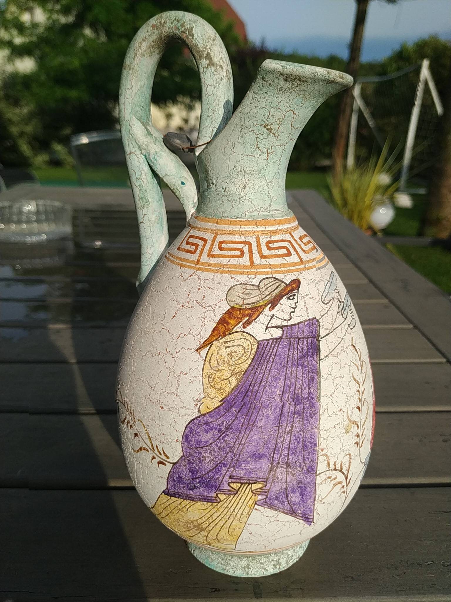 Reproduction Originale D Une Vase/D Amphore Grec. en Céramique Datant de 530 Bc. avec Plomb Garantie