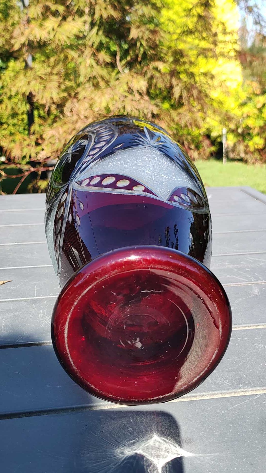 1960年代/70年代のチェコのヴィンテージボヘミアンクリスタル花瓶