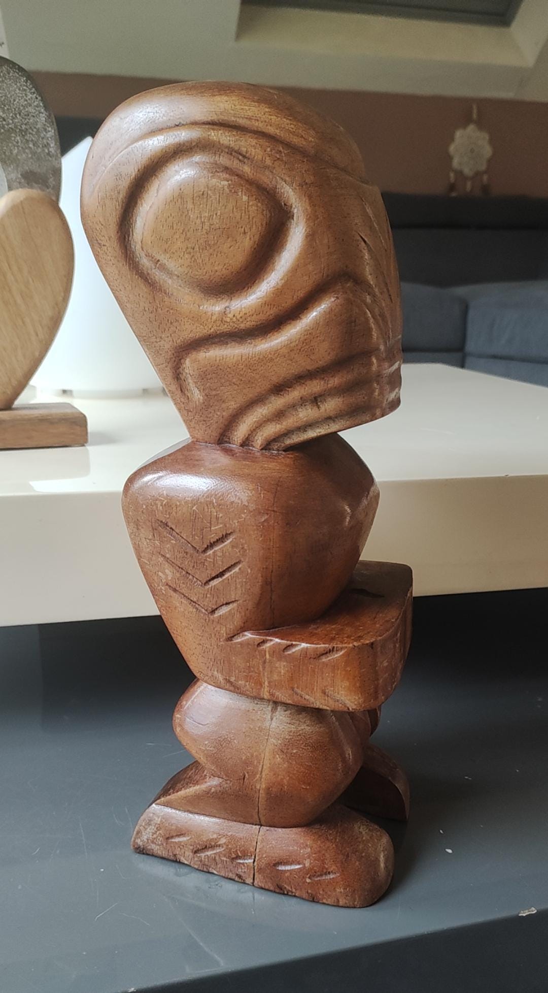 Large Handcrafted Polynesian Maori Totem/tiki Figurine, Good Luck Charm ...