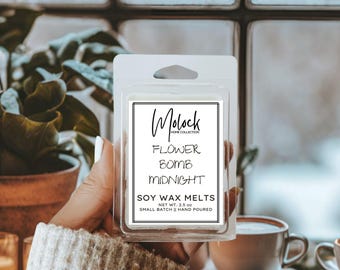 Flower Bomb Midnight Standard Wax Melt -Gift Ideas, Strong Wax Melts for Warmer, Handmade Wax Tart, Soy Wax, Wax Cubes, Clamshell Melts