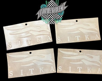 Set Of 2 Sitka Hunting Vinyl Decals - Indoor/Outdoor Use, Glossy Finish, For Gear, Trucks, Windows