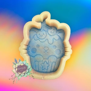 Kitty Cupcake Silicone Mold- Silicone Molds for Freshies, Food Molds, Baking Molds, Soap Molds, Wax Molds