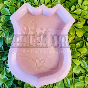 Police Wife Badge Silicone Mold© - Freshies, Silicone Molds, Silicone Freshie Mold, Molds for Freshies, Aroma Bead Molds.