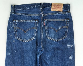 Size 32x42.5 Vintage Levi's 501 Splash Painter Jeans Light Washed Jeans Levis Blue Faded Dirty Denim Distressed Jeans Levi's Men Jeans W32