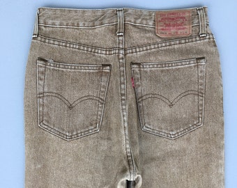 Größe 28x26.5 Vintage Levis 606 Tapered Leg Jeans Stone Washed Jeans 1980er Jahre Levis Braun Faded Dirty Denim Distressed Jeans Levis Mom Jeans W28