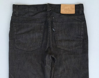 Size 28x30.5 Takeo Kikuchi Japanese Herringbone Twill HBT Jeans Takeo Kikuchi Black Zipper Jeans Straight Cut Leg Japan Denim W28