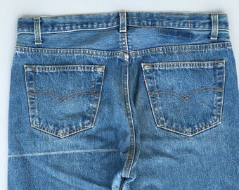 Size 32x31.5 Vintage 90s Levis 501 Stone Washed Jeans Levis Medium Blue Regular Fit Jeans Distressed Levis Unisex Jeans Levis Boyfriends W32