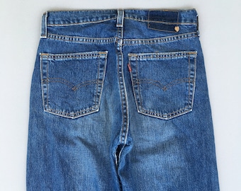 Size 28x33 Vintage 80s Levi's 505 Regular Fit Jeans Dark Blue Stone Washed Jeans Levis 90s Women Denim Distressed Jeans Boyfriend Jeans W28