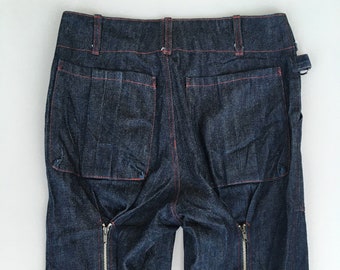 Size 28x28.5 Vintage Here There Bondage Strap Punk Blue Jeans 1990s Punk Denim Levis Multi Zipper Jeans Bondage Pants Punk Rock n Roll W28