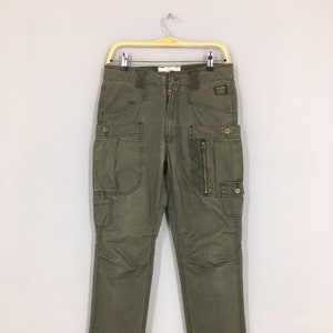 Size 30x32 Japanese Back Number Slim Fit Cargo Pants Olive Slim Skinny Fit Pants Casual Multi Pocket Utility Streetwear Tactical Pants W30