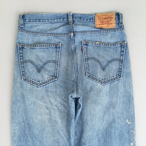 Size 32x31.5 Vintage Levis 505 Regular Fit Jeans Light Blue Stonewash Jeans Levis 90s Faded Dirty 505 Straight Leg Jeans Levis Men Jeans W32