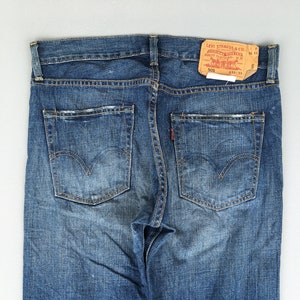 Size 33x31.5 Vintage Levis 505 Regular Fit Stonewash Blue Jeans Levis 505 Denim 90s Faded Dirty Denim Regular Fit Distressed Jeans W33