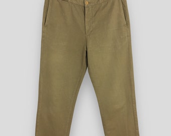 Größe 31x28 Golden Goose Deluxe Brand GGDB Braune Hose Gerader Schnitt Hose Mod Chinos Hose Lässige Baumwolle GGDB Made In Italy Knopfleiste W31