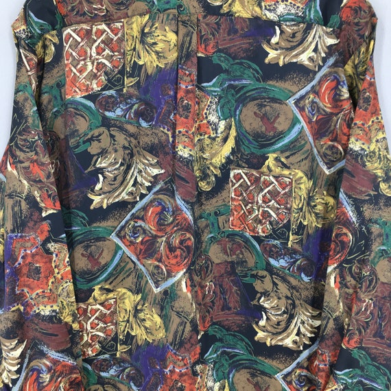 Vintage Baroque Renaissance Shirt Medium 1990s Ab… - image 10