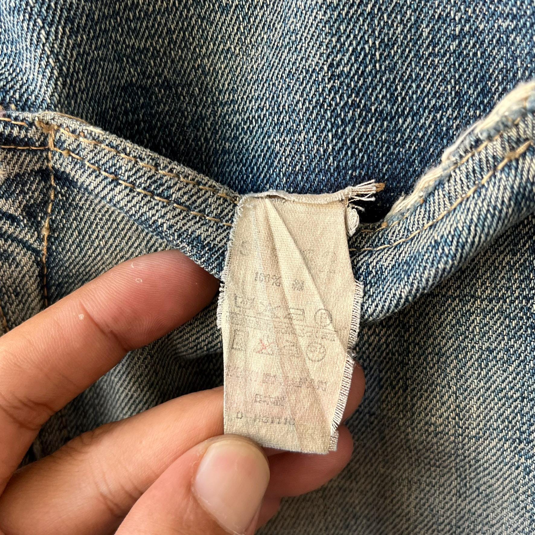 Size 29x30 Vintage 1990s Denime Japan Faded Honeycomb Selvedge